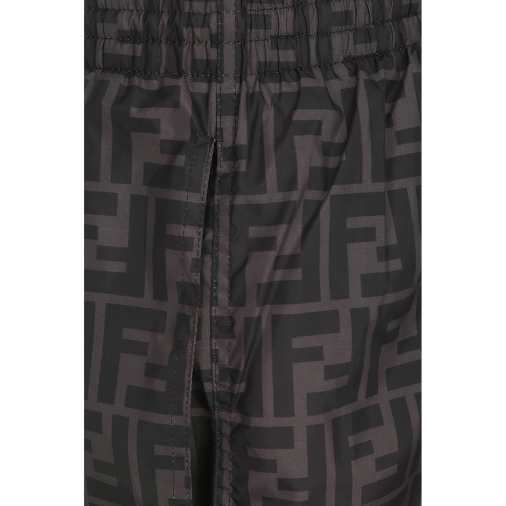 Gray Polyester Swim Shorts