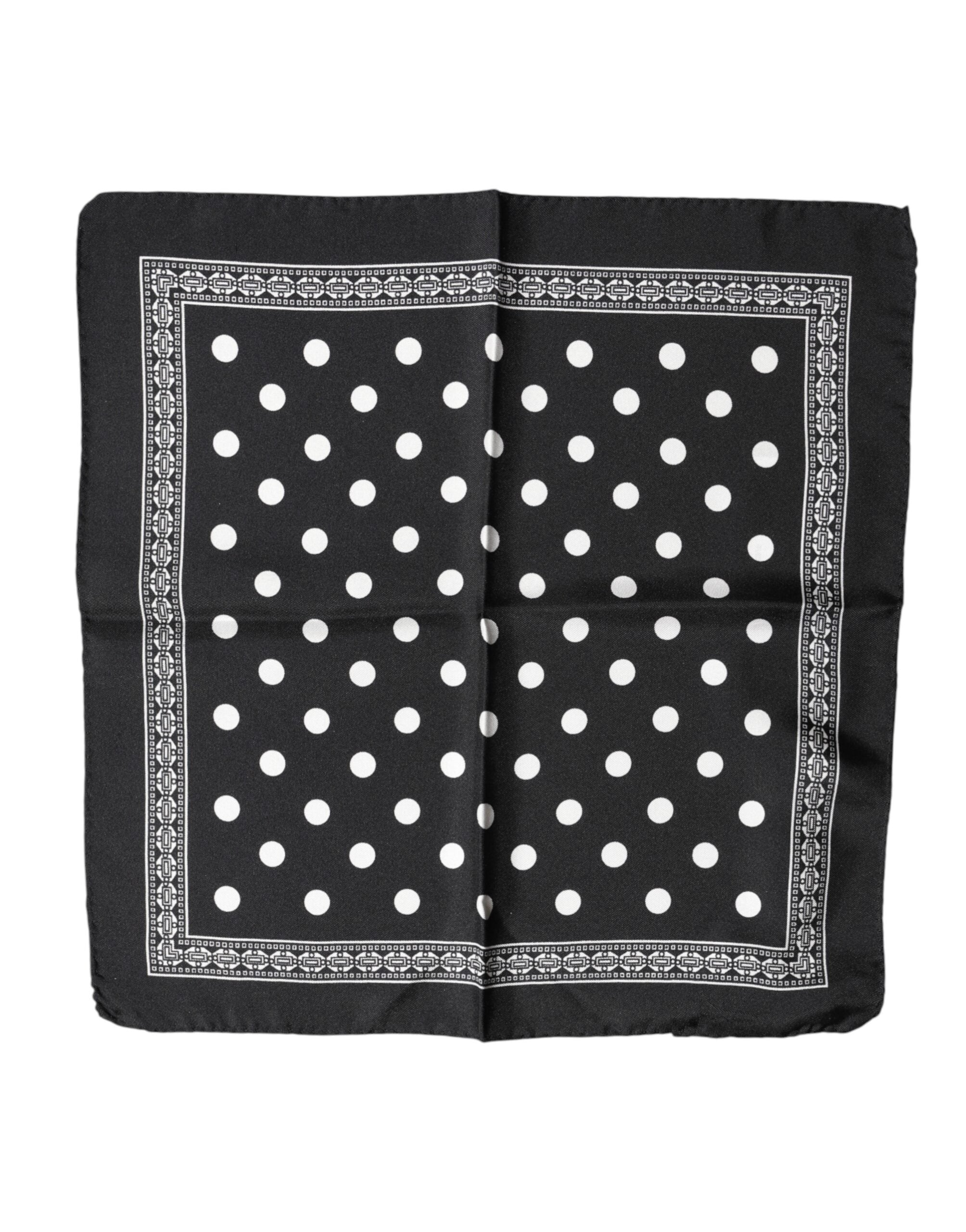 Black Polka Dot Square Handkerchief Scarf