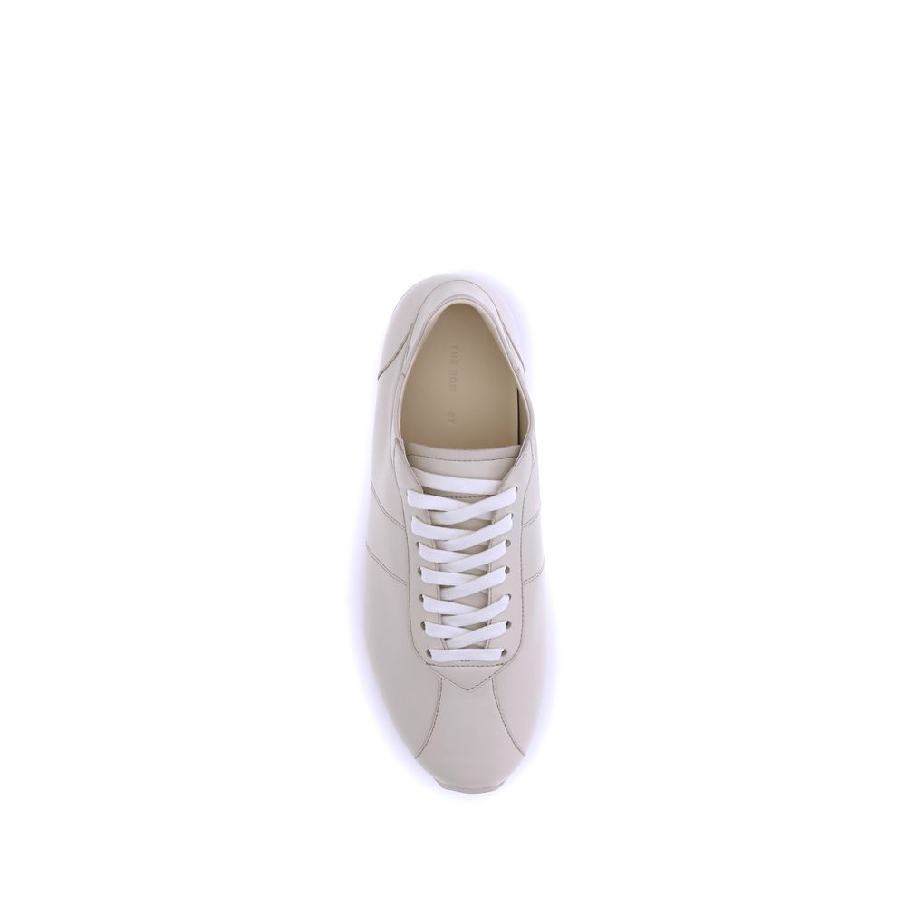 Cream Calf Leather Bos Taurus Low Top Sneakers