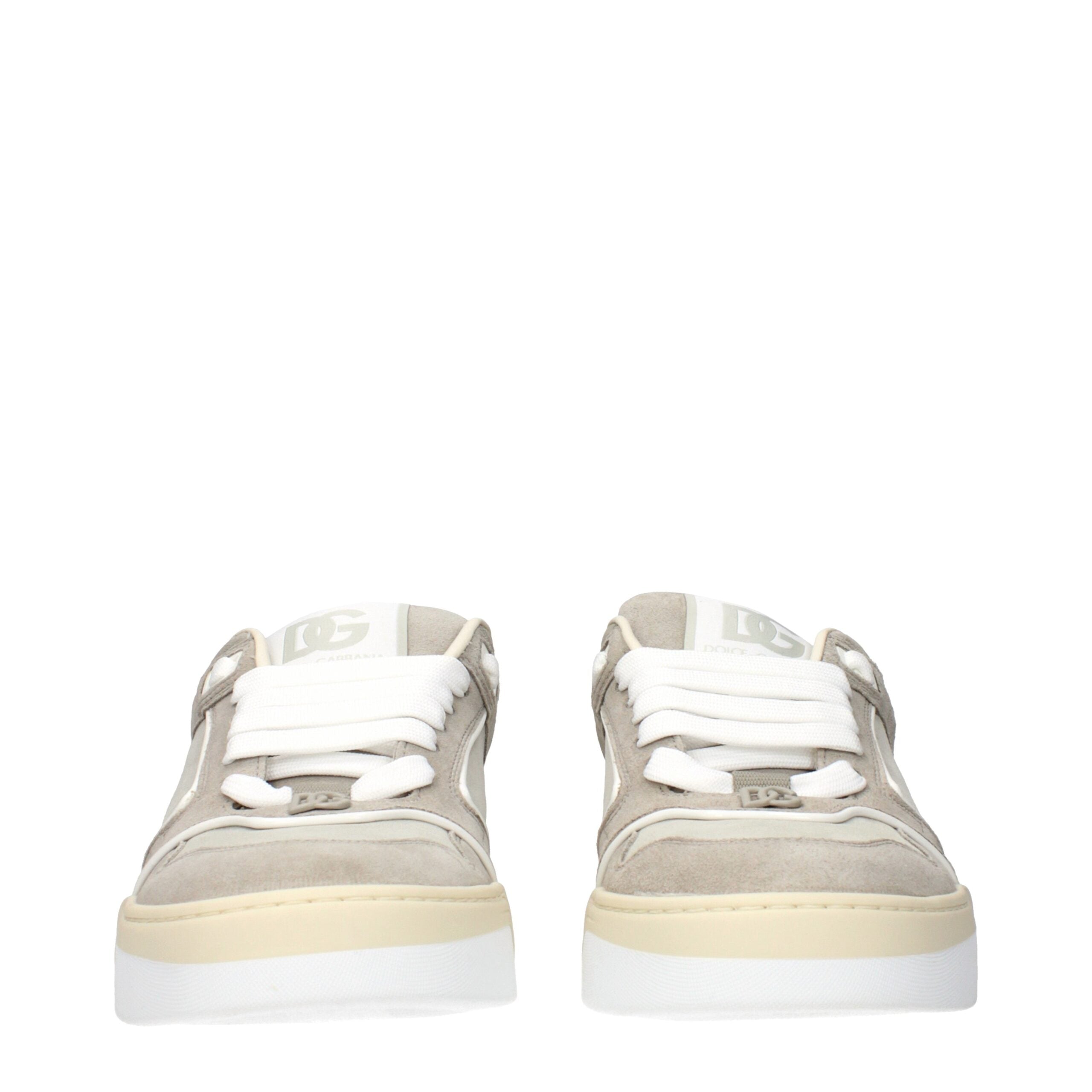Beige Leather Low Top Sneakers