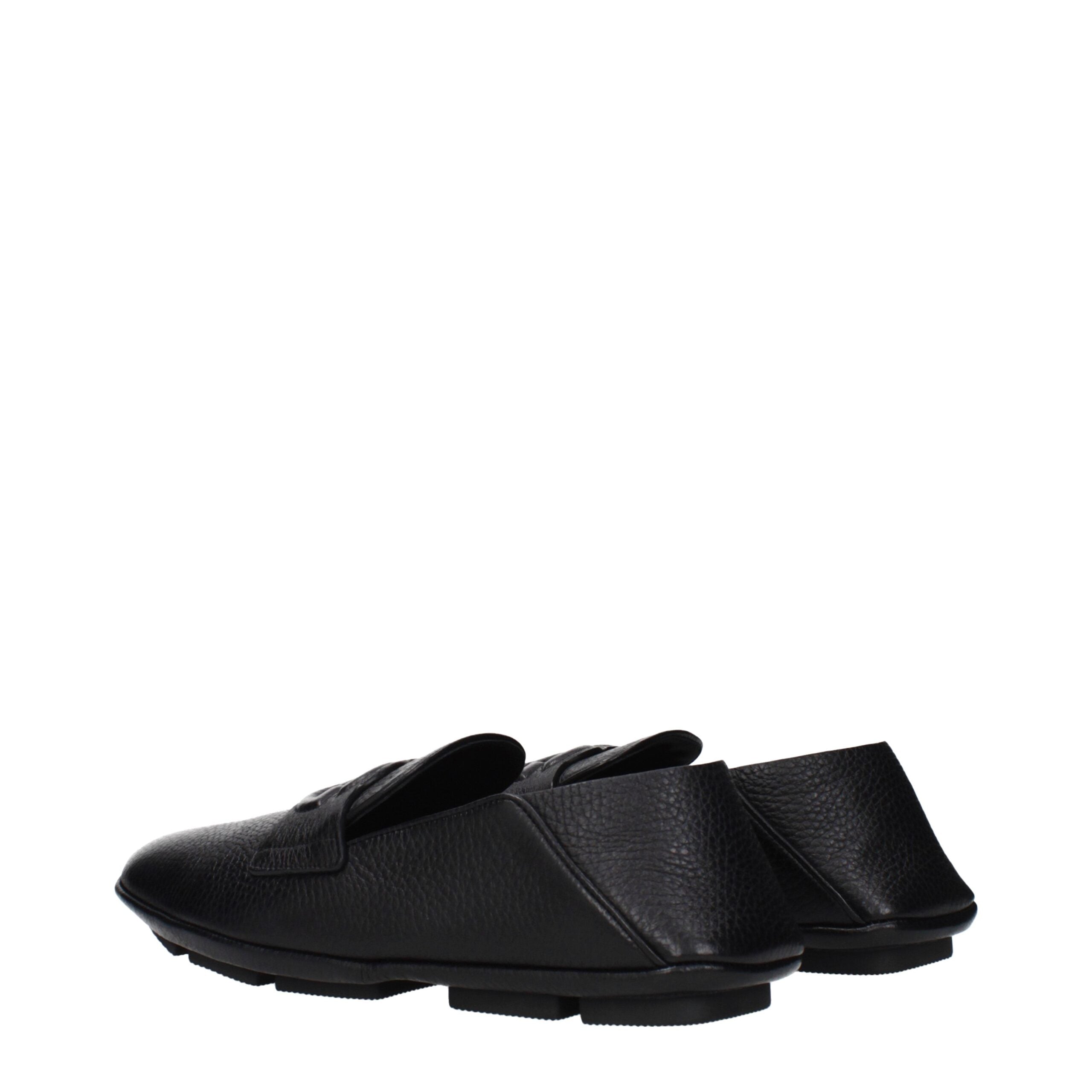 Black Leather Slip-On Loafers