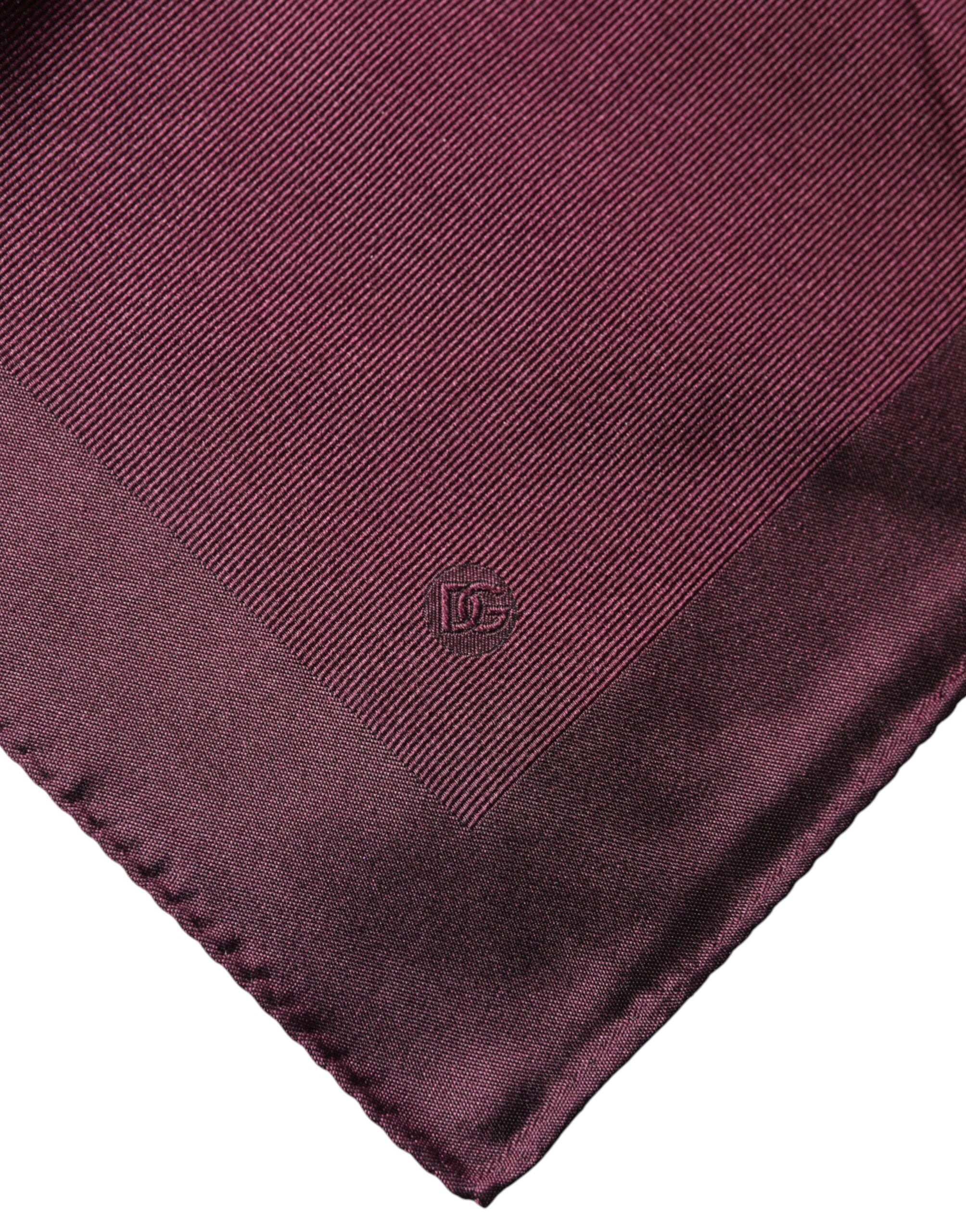 Maroon Logo Silk Square Handkerchief Scarf