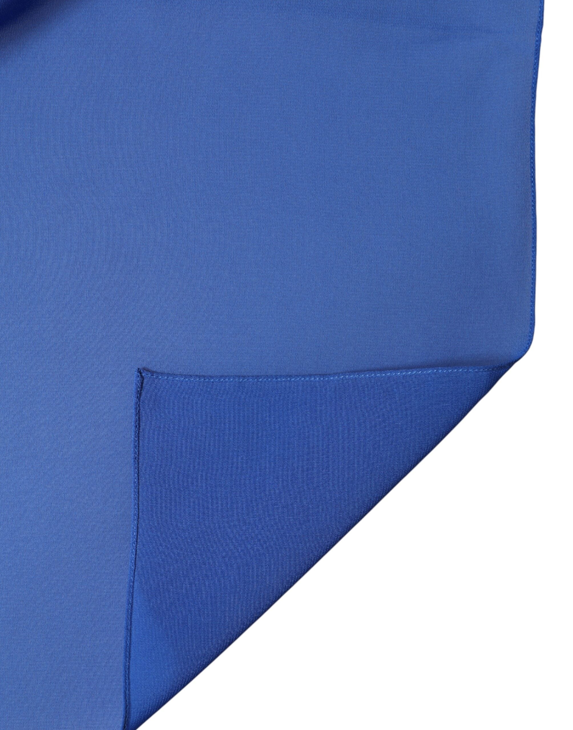Blue Silk Stole Neck Wrap Shawl Men  Scarf