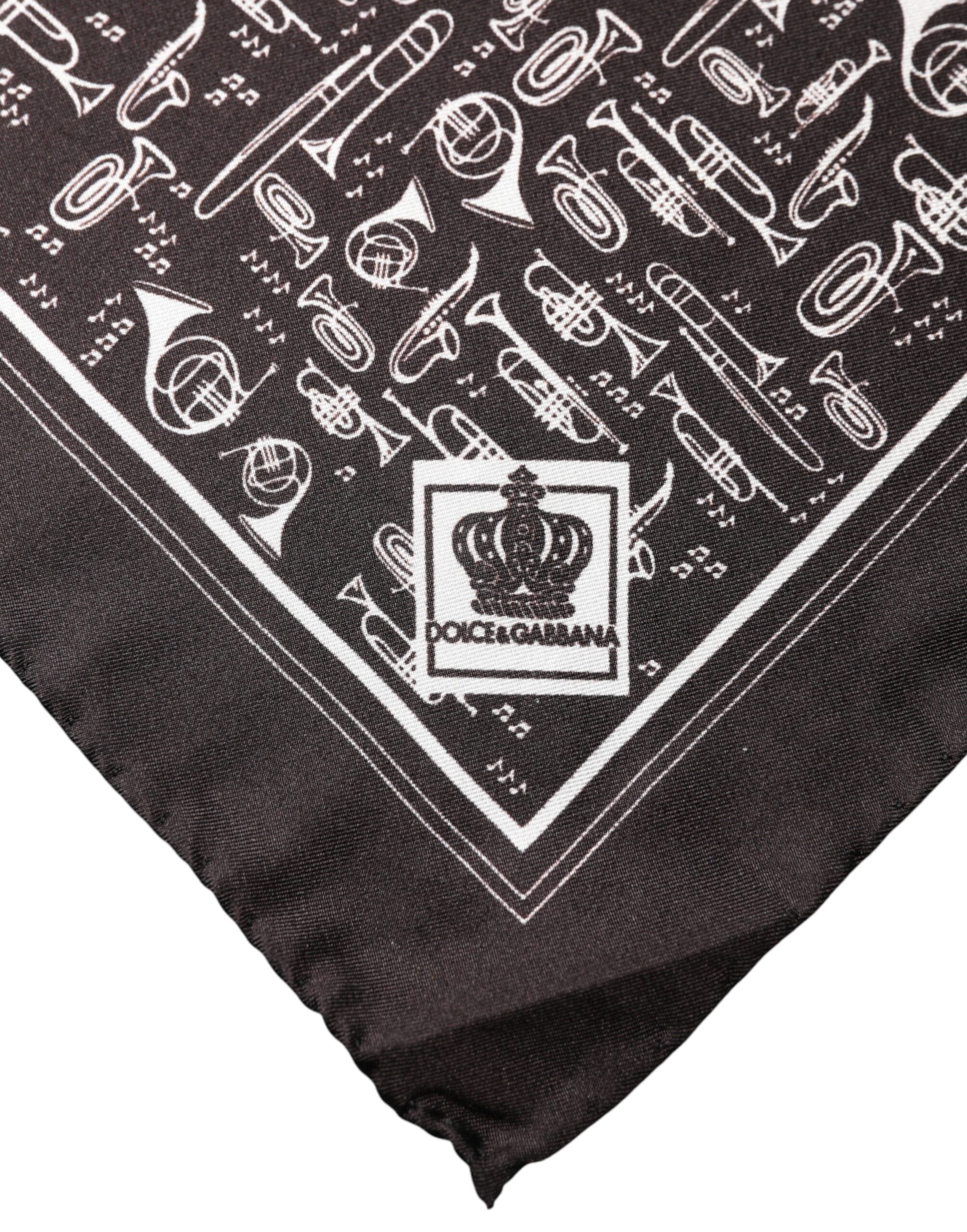 Brown Jazz Club Square Handkerchief Men 32cm x 31cm Scarf