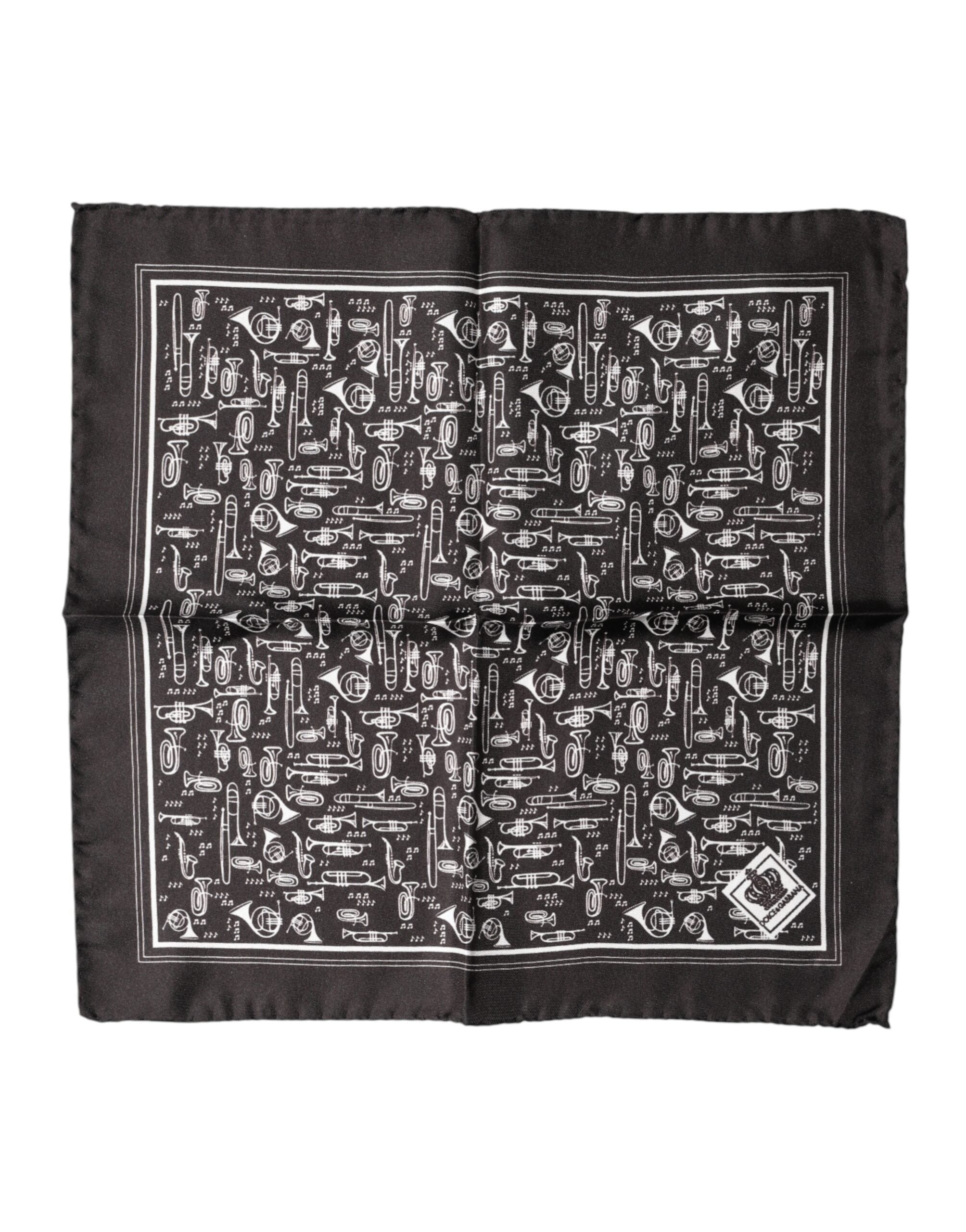 Brown Jazz Club Square Handkerchief Men 32cm x 31cm Scarf