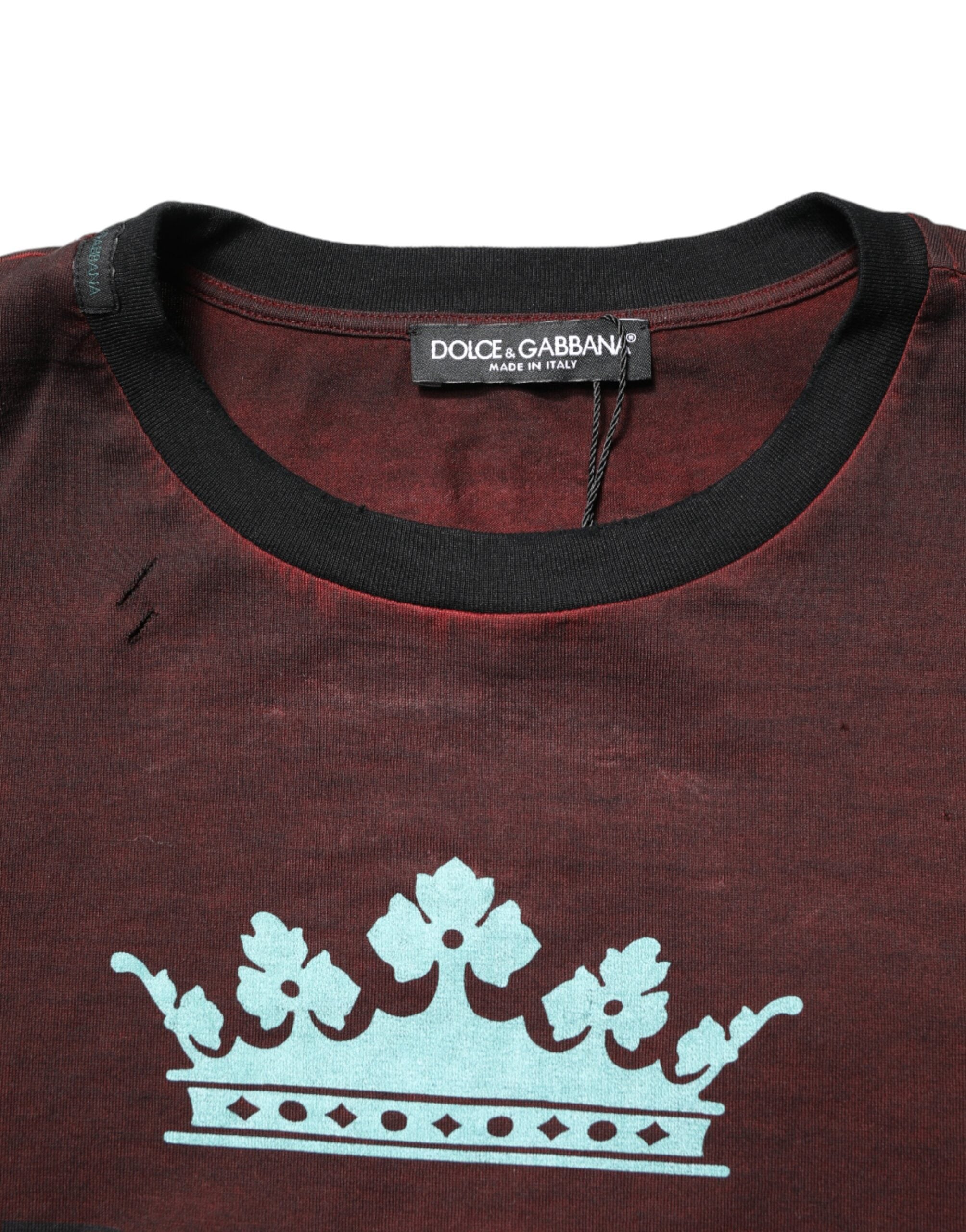 Maroon DG Crown Cotton Crew Neck Men T-shirt