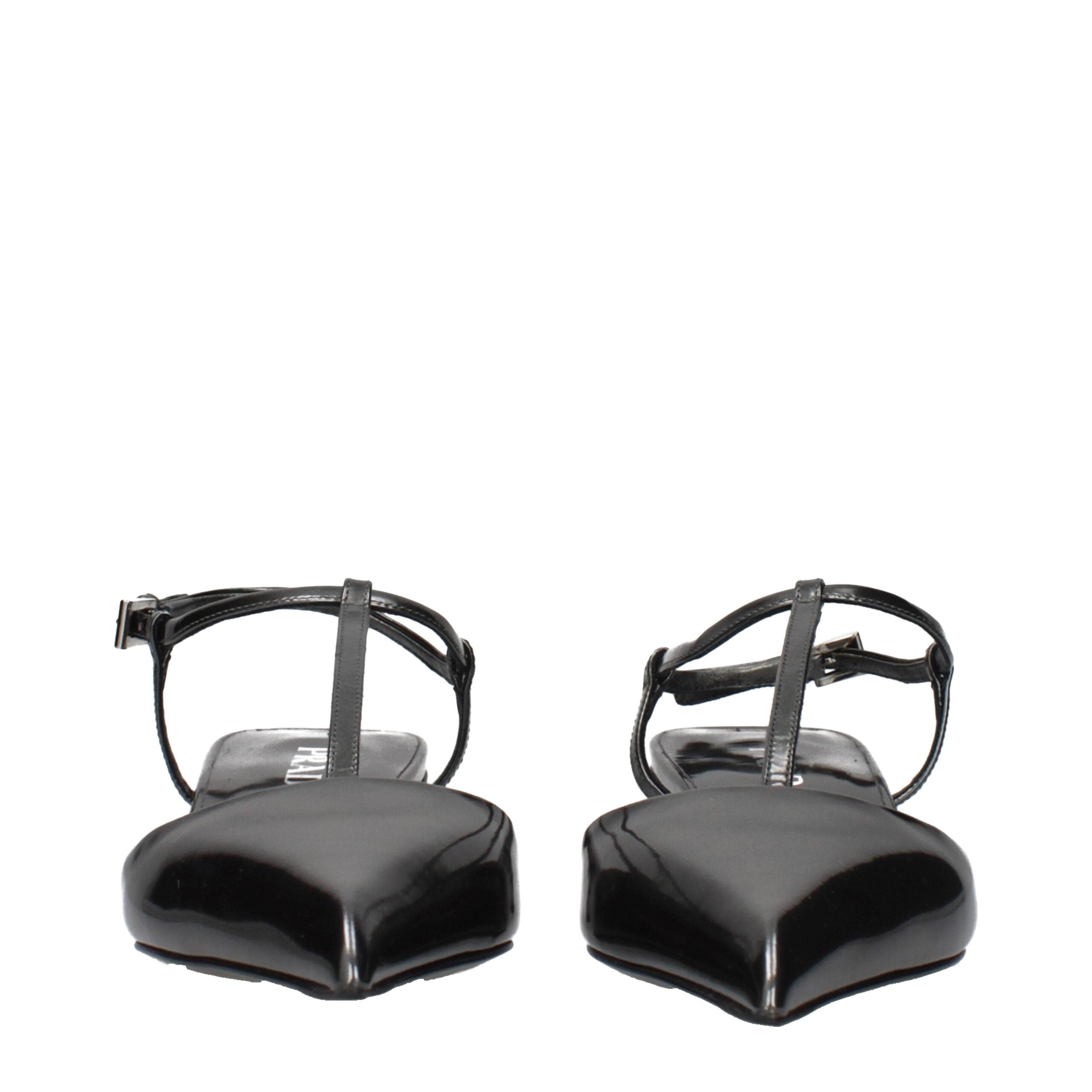 Gray Leather Flat Sandals