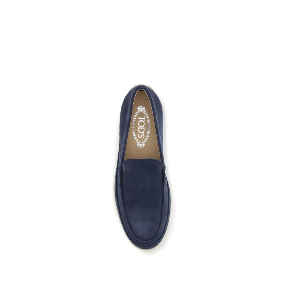 Blue Calf Leather Bos Taurus Slip-On Loafers