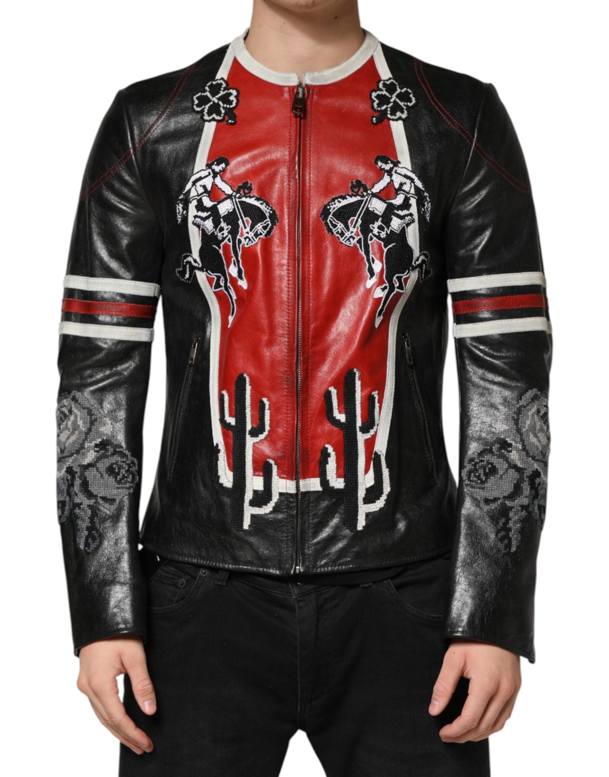 Multicolor Guns n' Roses Full Zip Men Biker Jacket