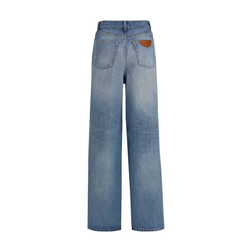 Blue Cotton Jeans Denim