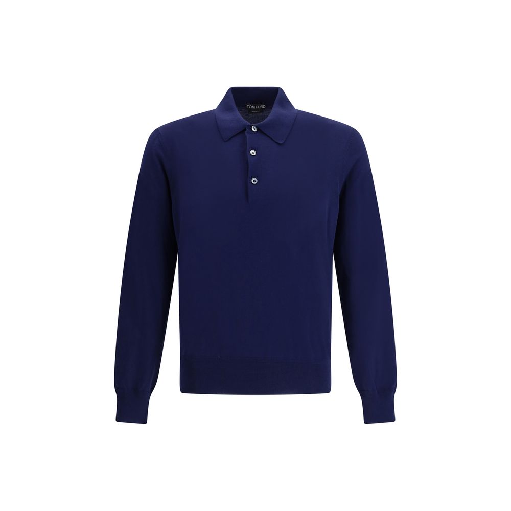 Blue Cotton Polo Shirt