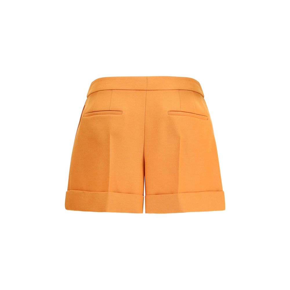 Orange Fleece Wool Bermuda Shorts