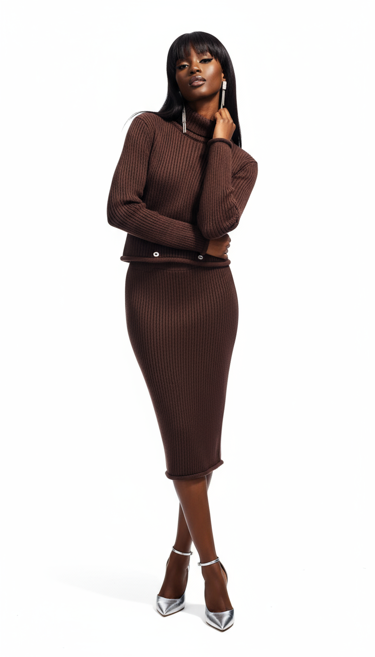 Brown Viscose Casual Dress