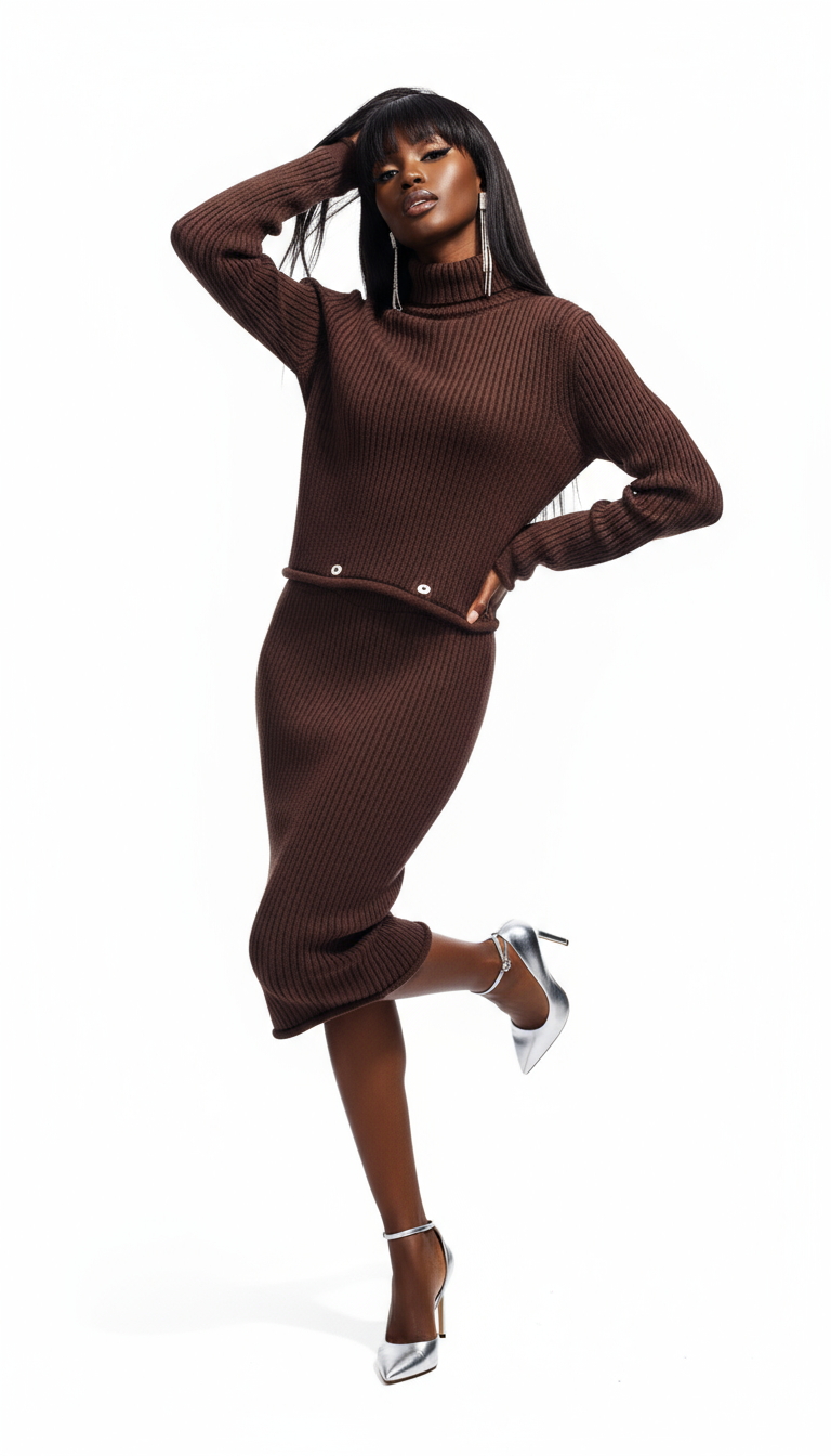 Brown Viscose Casual Dress